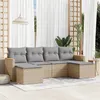 Image de vidaXL Salon de Jardin avec Coussins 6 pcs, Canapés de Terrasse, Ensemble de Meubles de Patio, Mobilier d'Extérieur, Beige 3258622