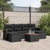 Image de vidaXL Salon de Jardin avec Coussins 7 pcs, Canapés de Terrasse, Ensemble de Meubles de Patio, Mobilier d'Extérieur, Noir 3258625