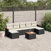 Image de vidaXL Salon de Jardin avec Coussins 8 pcs, Canapés de Terrasse, Ensemble de Meubles de Patio, Mobilier d'Extérieur, Noir 3258640