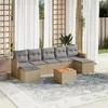 Image de vidaXL Salon de Jardin avec Coussins 8 pcs, Canapés de Terrasse, Ensemble de Meubles de Patio, Mobilier d'Extérieur, Beige 3258643