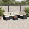 Image de Salon de jardin modulable VIDAXL rotin noir 9 pieces 8 personnes