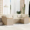 Image de Salon de jardin modulable vidaxl resine tressee 6 pieces beige 62.0 x 62 x 69 cm 6 personnes