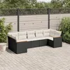 Image de vidaXL Salon de Jardin avec Coussins 7 pcs, Canapés de Terrasse, Ensemble de Meubles de Patio, Mobilier d'Extérieur, Noir 3258668