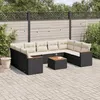Image de vidaXL Salon de Jardin avec Coussins 10 pcs, Canapés de Terrasse, Ensemble de Meubles de Patio, Mobilier d'Extérieur, Noir 3258682
