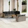 Image de vidaXL Salon de Jardin avec Coussins 10 pcs, Canapés de Terrasse, Ensemble de Meubles de Patio, Mobilier d'Extérieur, Gris 3258700