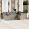 Image de vidaXL Salon de Jardin avec Coussins 9 pcs, Canapés de Terrasse, Ensemble de Meubles de Patio, Mobilier d'Extérieur, Beige 3258706