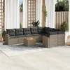 Image de vidaXL Salon de Jardin avec Coussins 10 pcs, Canapés de Terrasse, Ensemble de Meubles de Patio, Mobilier d'Extérieur, Gris 3258714