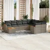 Image de vidaXL Salon de Jardin avec Coussins 10 pcs, Canapés de Terrasse, Ensemble de Meubles de Patio, Mobilier d'Extérieur, Gris 3258721
