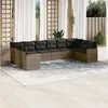 Image de vidaXL Salon de Jardin avec Coussins 10 pcs, Canapés de Terrasse, Ensemble de Meubles de Patio, Mobilier d'Extérieur, Gris 3258728