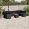 Image de vidaXL Salon de Jardin avec Coussins 11 pcs, Canapés de Terrasse, Ensemble de Meubles de Patio, Mobilier d'Extérieur, Noir 3258730