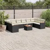 Image de vidaXL Salon de Jardin avec Coussins 11 pcs, Canapés de Terrasse, Ensemble de Meubles de Patio, Mobilier d'Extérieur, Noir 3258731