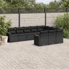 Image de vidaXL Salon de Jardin avec Coussins 10 pcs, Canapés de Terrasse, Ensemble de Meubles de Patio, Mobilier d'Extérieur, Noir 3258737
