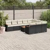 Image de vidaXL Salon de Jardin avec Coussins 11 pcs, Canapés de Terrasse, Ensemble de Meubles de Patio, Mobilier d'Extérieur, Noir 3258745