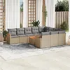 Image de Vidaxl Salon de jardin modulable - Lot de 11 pièces - Résine tressée beige - 10 personnes