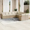 Image de vidaXL Salon de Jardin avec Coussins 10 pcs, Canapés de Terrasse, Ensemble de Meubles de Patio, Mobilier d'Extérieur, Beige 3258754