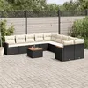 Image de vidaXL Salon de Jardin avec Coussins 11 pcs, Canapés de Terrasse, Ensemble de Meubles de Patio, Mobilier d'Extérieur, Noir 3258759