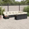 Image de vidaXL Salon de Jardin avec Coussins 11 pcs, Canapés de Terrasse, Ensemble de Meubles de Patio, Mobilier d'Extérieur, Noir 3258766