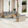 Image de Vidaxl Salon de jardin modulable - Lot de 10 pieces - Rotin - Beige - 9 personnes