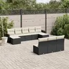 Image de vidaXL Salon de Jardin avec Coussins 10 pcs, Canapés de Terrasse, Ensemble de Meubles de Patio, Mobilier d'Extérieur, Noir 3258787