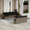 Image de vidaXL Salon de Jardin avec Coussins 10 pcs, Canapés de Terrasse, Ensemble de Meubles de Patio, Mobilier d'Extérieur, Gris 3258791