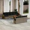 Image de vidaXL Salon de Jardin avec Coussins 11 pcs, Canapés de Terrasse, Ensemble de Meubles de Patio, Mobilier d'Extérieur, Gris 3258798