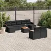 Image de vidaXL Salon de Jardin avec Coussins 10 pcs, Canapés de Terrasse, Ensemble de Meubles de Patio, Mobilier d'Extérieur, Noir 3258807
