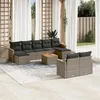 Image de vidaXL Salon de Jardin avec Coussins 10 pcs, Canapés de Terrasse, Ensemble de Meubles de Patio, Mobilier d'Extérieur, Gris 3258812