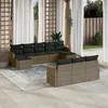Image de vidaXL Salon de Jardin avec Coussins 10 pcs, Canapés de Terrasse, Ensemble de Meubles de Patio, Mobilier d'Extérieur, Gris 3258819
