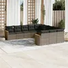 Image de vidaXL Salon de Jardin avec Coussins 11 pcs, Canapés de Terrasse, Ensemble de Meubles de Patio, Mobilier d'Extérieur, Gris 3258833