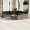 Image de Salon de jardin modulable vidaxl resine tressee 12 pieces gris 62 x 62 x 69 cm 11 personnes
