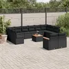 Image de vidaXL 13-delige Loungeset met kussens poly rattan zwart3258849