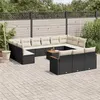 Image de Salon de jardin modulable VIDAXL rotin noir 14 pieces
