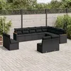 Image de Salon de jardin modulable Vidaxl rotin noir 12 pieces 12 personnes