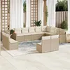 Image de Salon de jardin modulable Vidaxl rotin beige 12 pieces 12 personnes