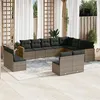 Image de vidaXL Salon de Jardin avec Coussins 12 pcs, Canapés de Terrasse, Ensemble de Meubles de Patio, Mobilier d'Extérieur, Gris 3258875