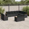 Image de vidaXL Salon de Jardin avec Coussins 11 pcs, Canapés avec Pieds Réglables, Ensemble de Meubles d'Extérieur Patio Terrasse, 3250071