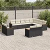 Image de vidaXL Salon de Jardin avec Coussins 12 pcs, Canapés de Terrasse, Ensemble de Meubles de Patio, Mobilier d'Extérieur, Noir 3258913