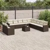 Image de Salon de jardin modulable vidaxl 12 personnes beige 13 pieces 62 x 62 x 69 cm resine tressee