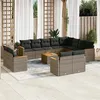 Image de Vidaxl Salon de jardin modulable - Lot de 13 pièces - Résine tressée gris 12 personnes
