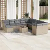 Image de Salon de jardin modulable vidaxl 12 personnes rotin 13 pieces 62 x 62 x 69 cm beige