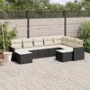 Image de vidaXL Salon de Jardin avec Coussins 9 pcs, Canapés de Terrasse, Ensemble de Meubles de Patio, Mobilier d'Extérieur, Noir 3258941