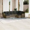 Image de vidaXL Salon de Jardin avec Coussins 9 pcs, Canapés de Terrasse, Ensemble de Meubles de Patio, Mobilier d'Extérieur, Gris 3258945