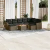 Image de vidaXL Salon de Jardin avec Coussins 10 pcs, Canapés de Terrasse, Ensemble de Meubles de Patio, Mobilier d'Extérieur, Gris 3258952