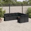 Image de vidaXL Salon de Jardin avec Coussins 8 pcs, Canapés de Terrasse, Ensemble de Meubles de Patio, Mobilier d'Extérieur, Noir 3258954