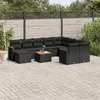 Image de vidaXL Salon de Jardin avec Coussins 14 pcs, Canapés de Patio, Ensemble de Meubles, Mobilier de Terrasse Extérieur, Noir 3218557