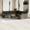 Image de vidaXL Salon de Jardin avec Coussins 10 pcs, Canapés avec Pieds Réglables, Ensemble de Meubles d'Extérieur Patio Terrasse, 3218141