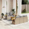 Image de Salon de jardin vidaxl 5 personnes rotin 6 pieces 55 x 62 x 69 cm beige