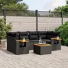 Image de vidaXL Salon de Jardin avec Coussins 7 pcs, Canapés de Terrasse, Ensemble de Meubles de Patio, Mobilier d'Extérieur, Noir 3259038