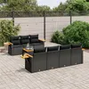 Image de vidaXL Salon de Jardin avec Coussins 8 pcs, Canapés de Terrasse, Ensemble de Meubles de Patio, Mobilier d'Extérieur, Noir 3259045