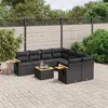 Image de vidaXL Salon de Jardin avec Coussins 9 pcs, Canapés de Terrasse, Ensemble de Meubles de Patio, Mobilier d'Extérieur, Noir 3259066